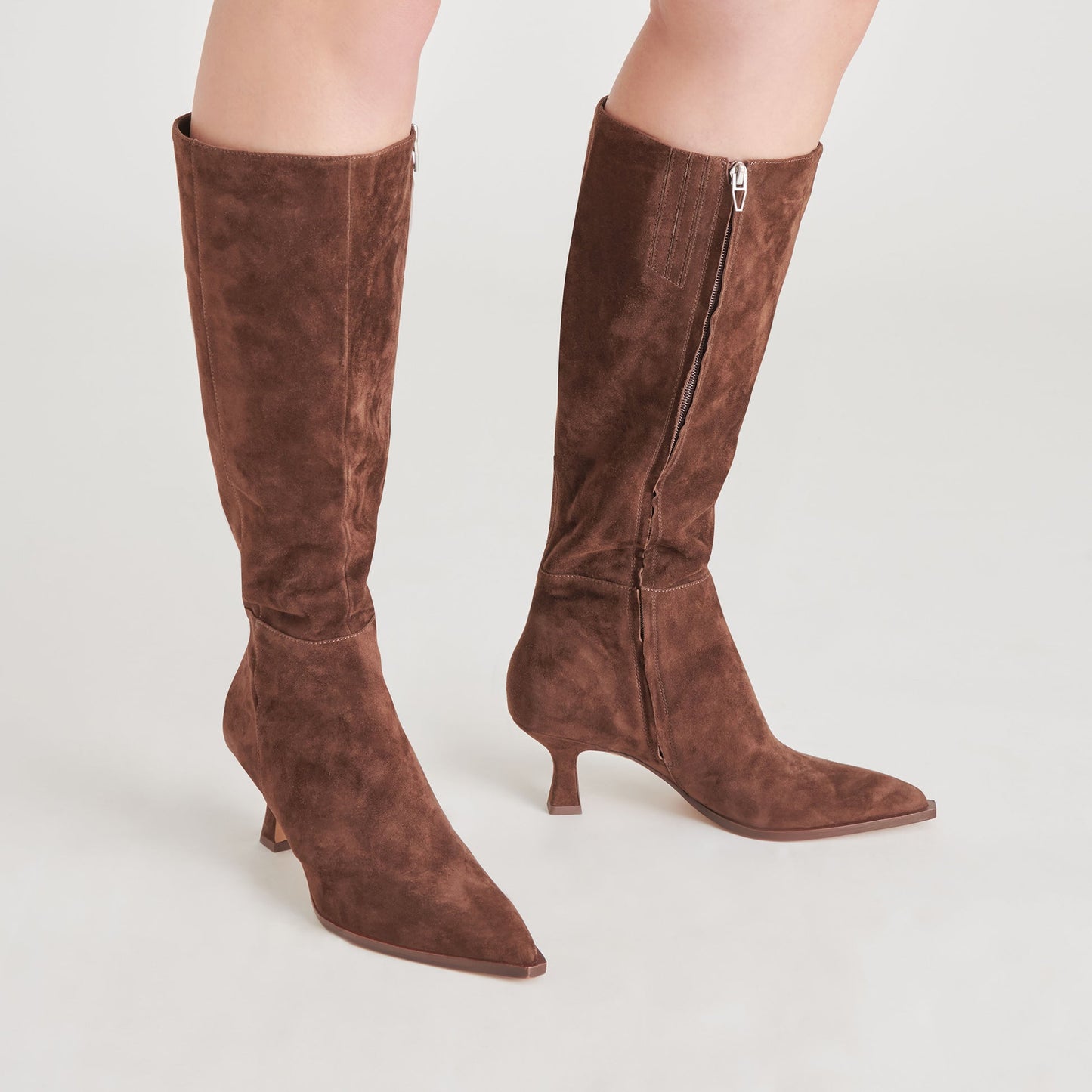 Womens Faux Suede Side Zipper Boots