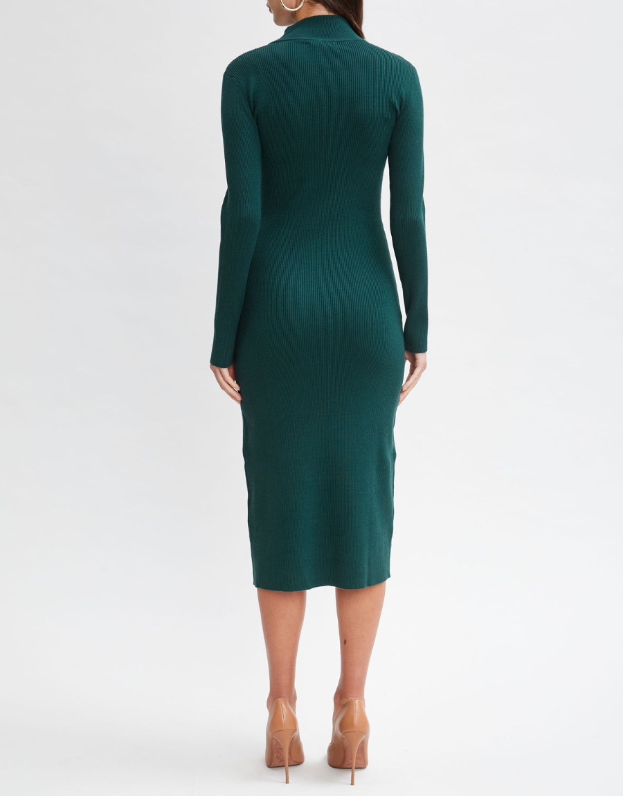 Chic Buttons Long Sleeve Sweater Midi Dress (Buy 2 Free Shipping✔️)