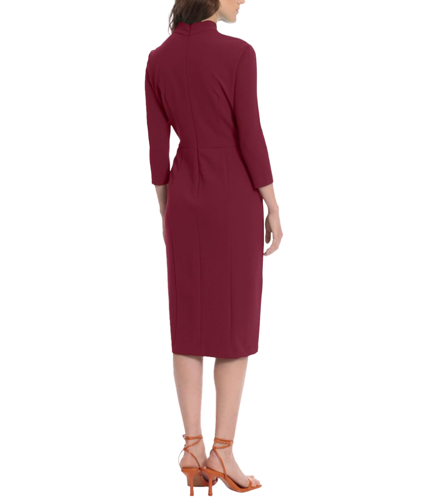 Elegant 3/4 Sleeve Twisted Neckline Dress (Buy 2 Free Shipping✔️)