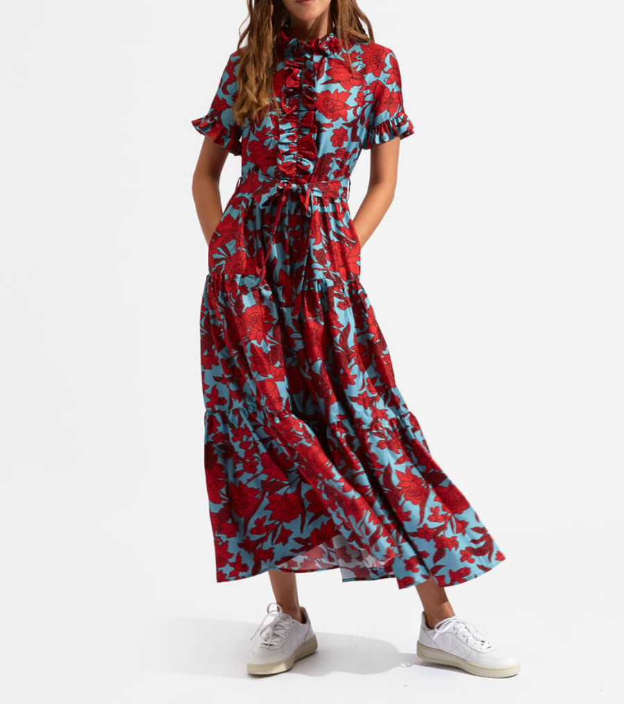 （❗️Sold Out Soon）Gorgeous Floral Print V-Neck Maxi Dress (Buy 2 Free Shipping✔️)