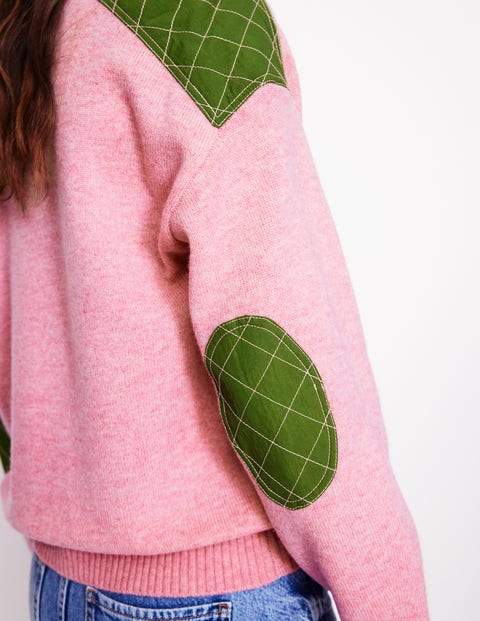 Chic Patches Pink Sweater