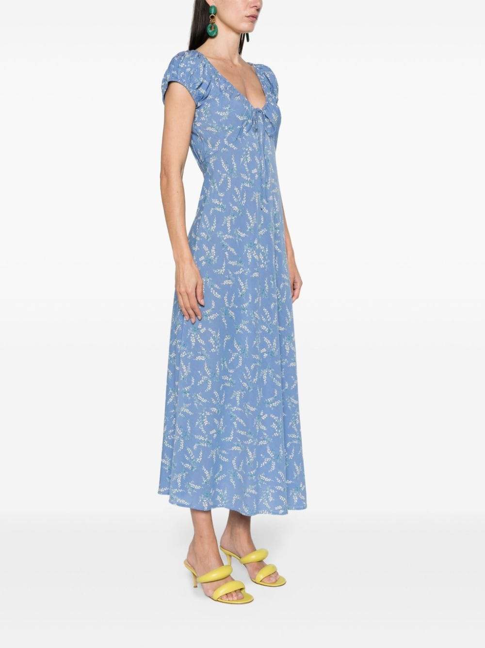 Blue Sofi Floral-Print Maxi Dress