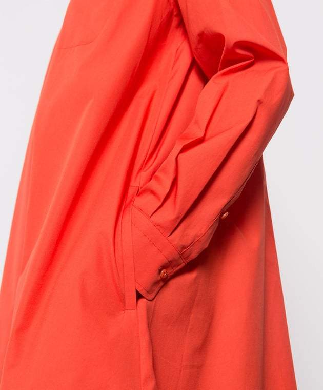 Showy Orange Long Sleeve Pocket Dress