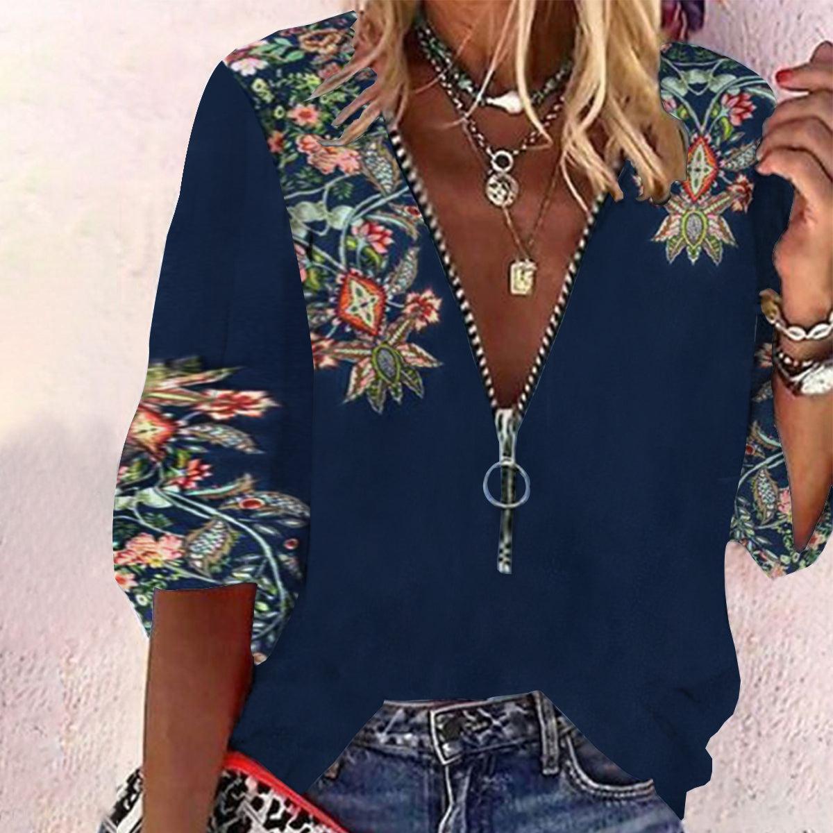 Dark Blue 3/4 Sleeve Top