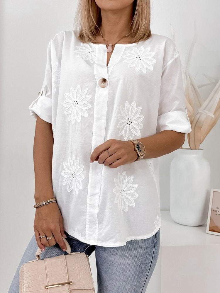 White Plain Short Sleeve Top