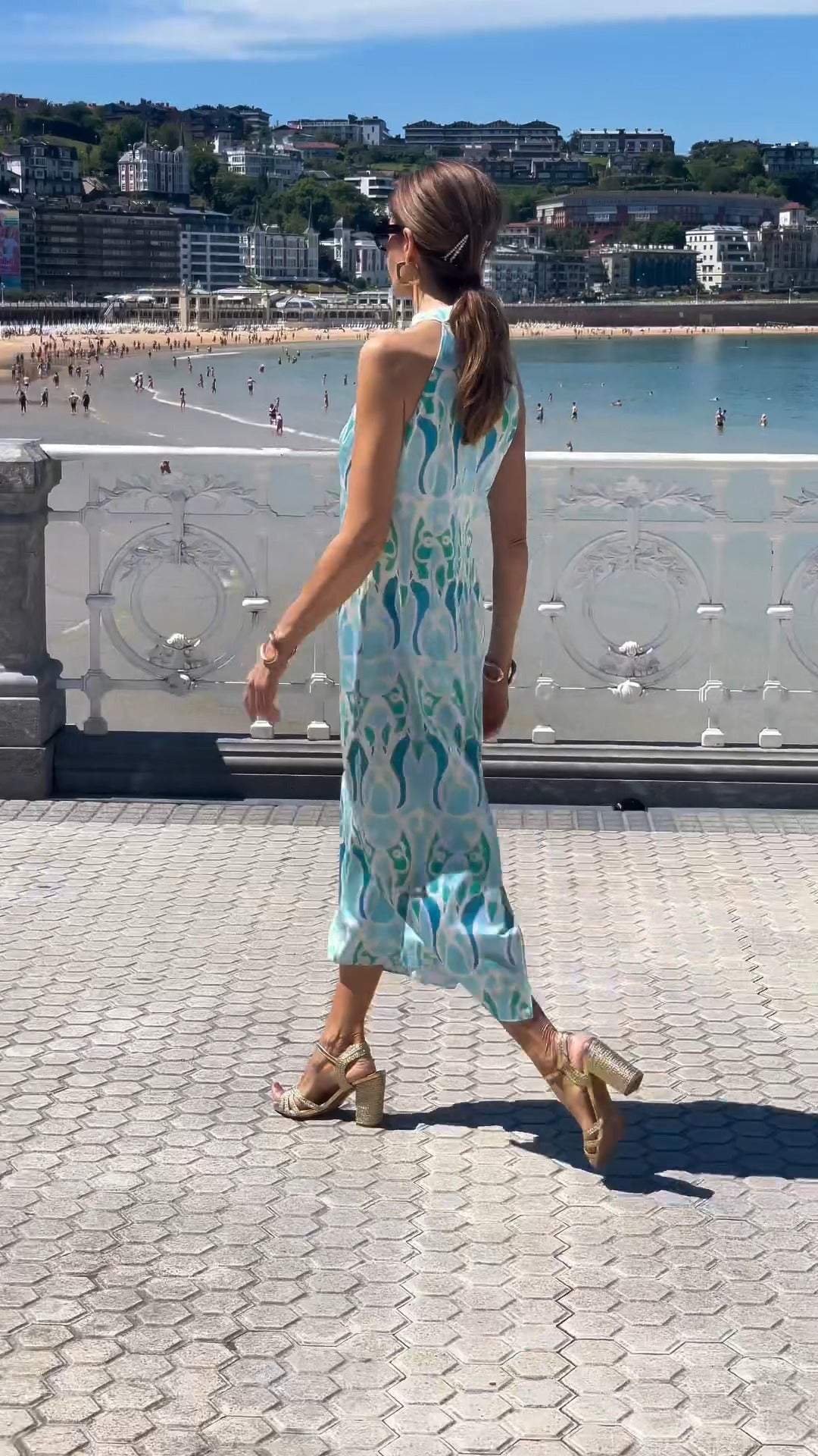 Sexy Halter Sleeveless Midi Dress