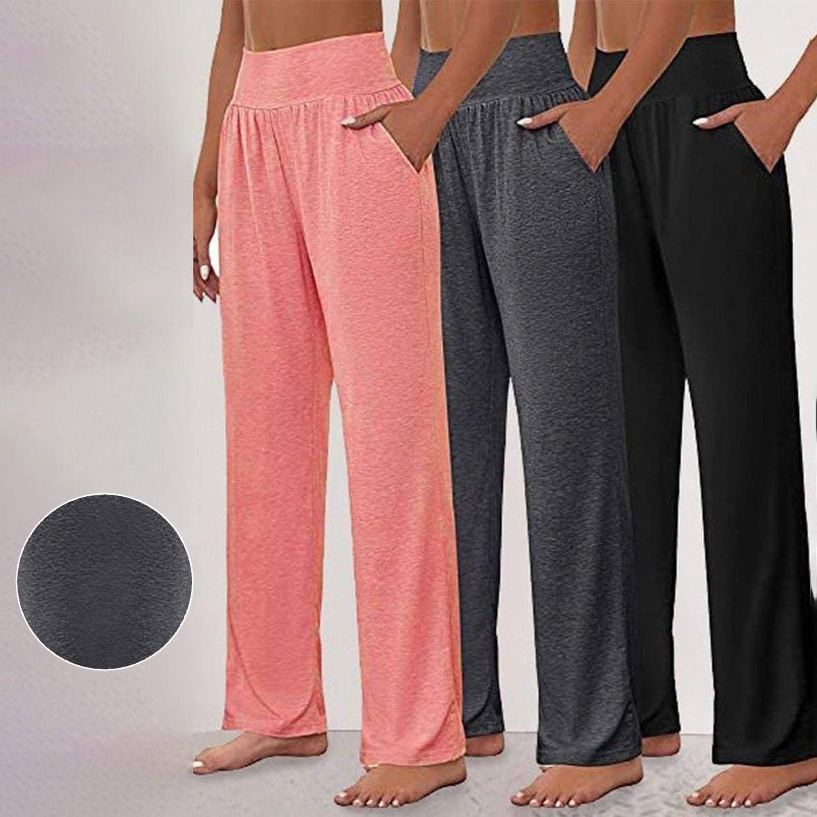 Plain Side Pocket Elastic Waistband Pants