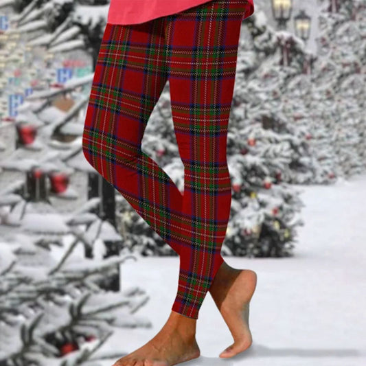 Red Check Print Side Pocket Pants