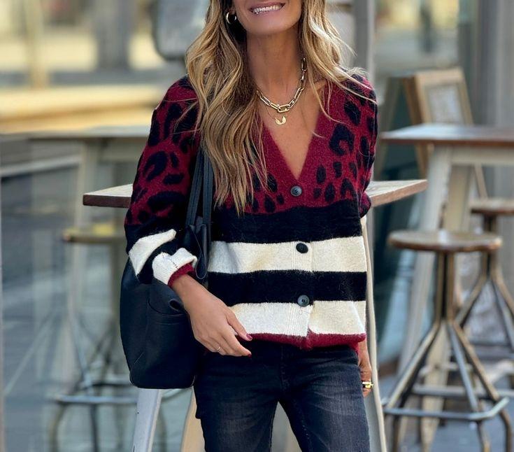 Casual V-Neck Long Sleeve Cardigan