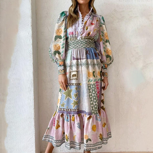 Groovy Long Sleeve Maxi Dress