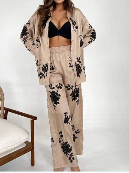 Loose Printed Fashionable Two Piece Set