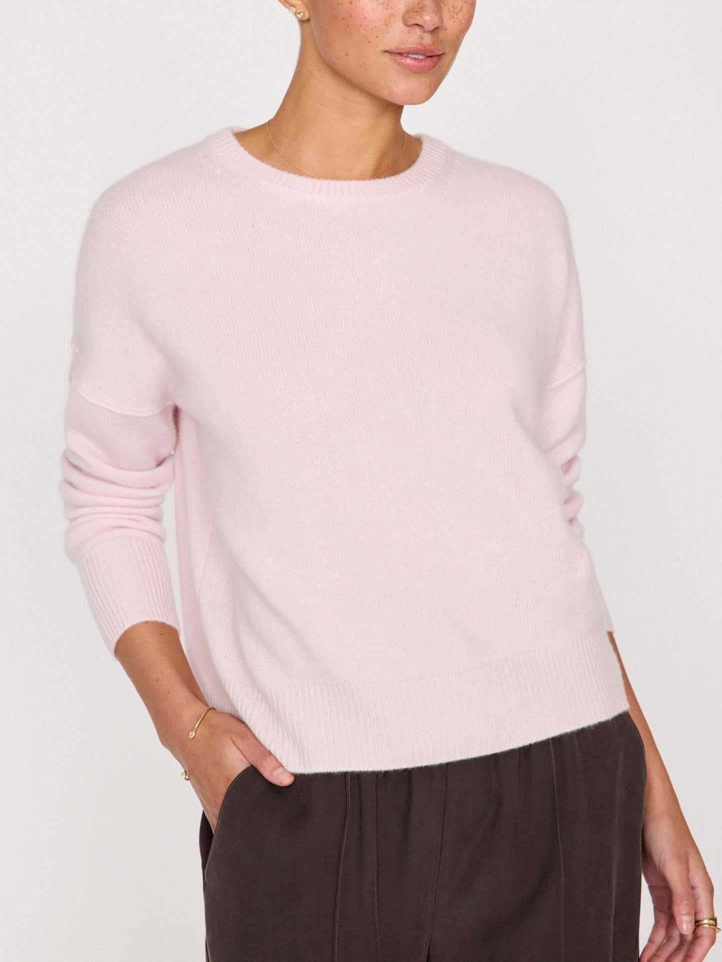 Apricot Long Sleeve Plain Sweater