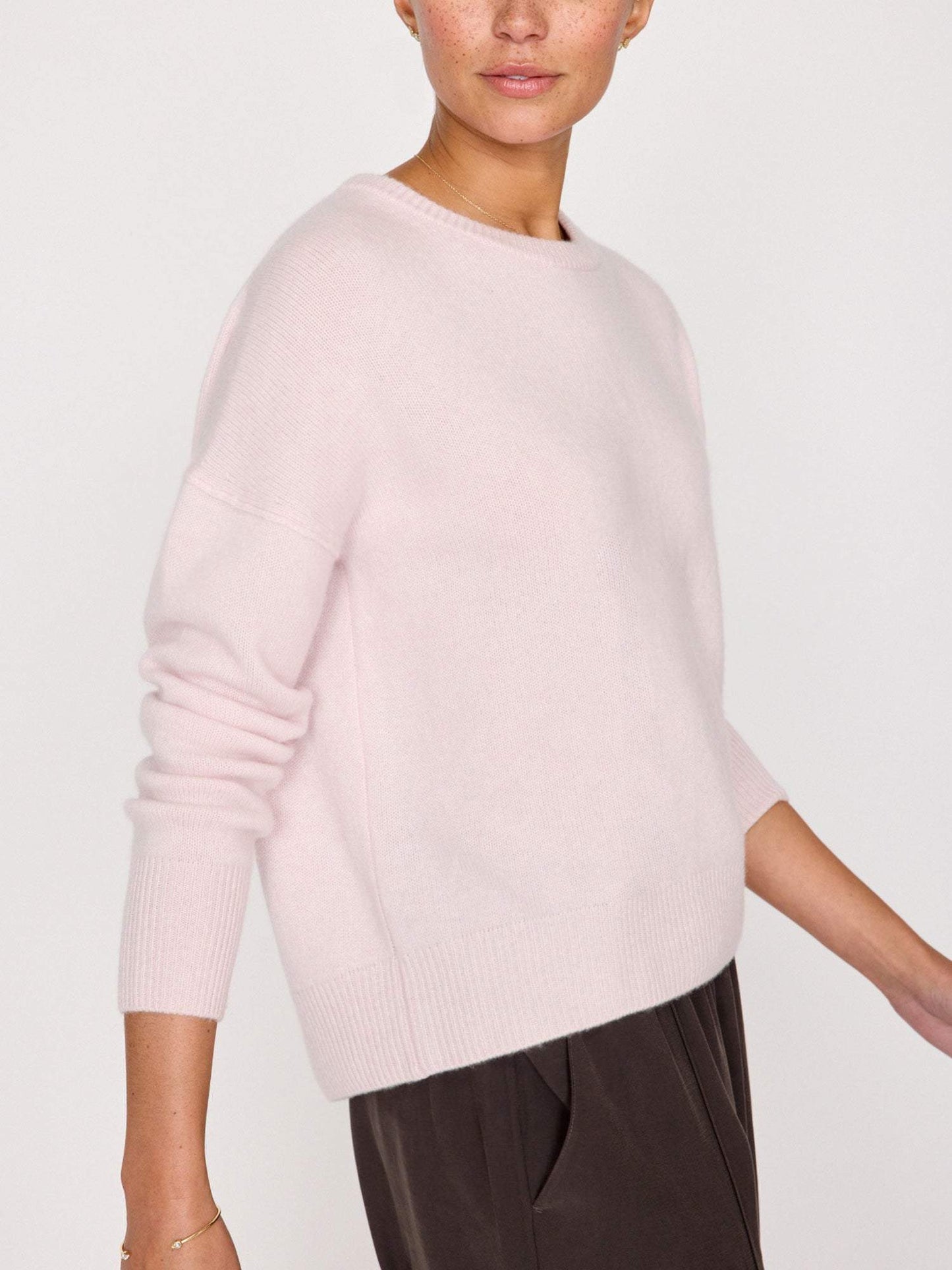 Apricot Long Sleeve Plain Sweater