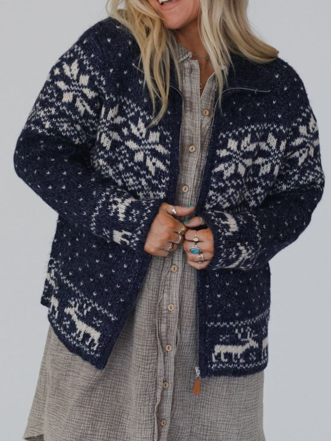 Groovy Blue Long Sleeve Cardigan