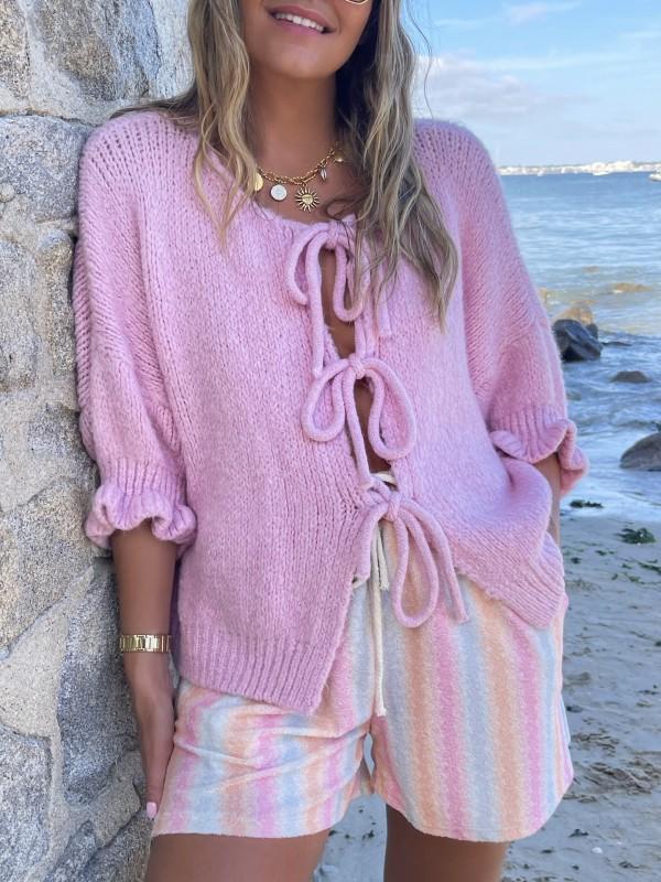 Chic Plain 3/4 Sleeve Sweater