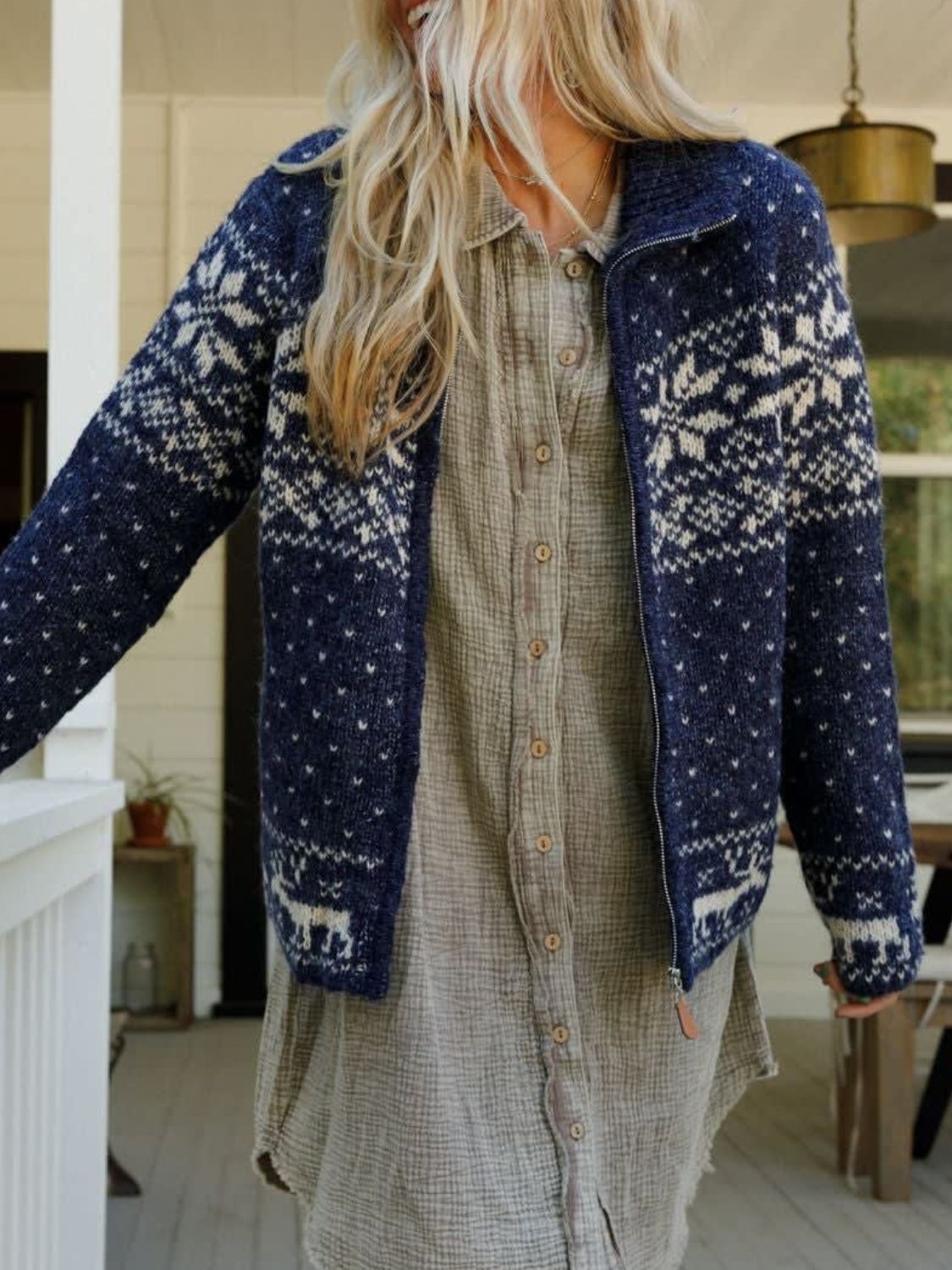 Groovy Blue Long Sleeve Cardigan