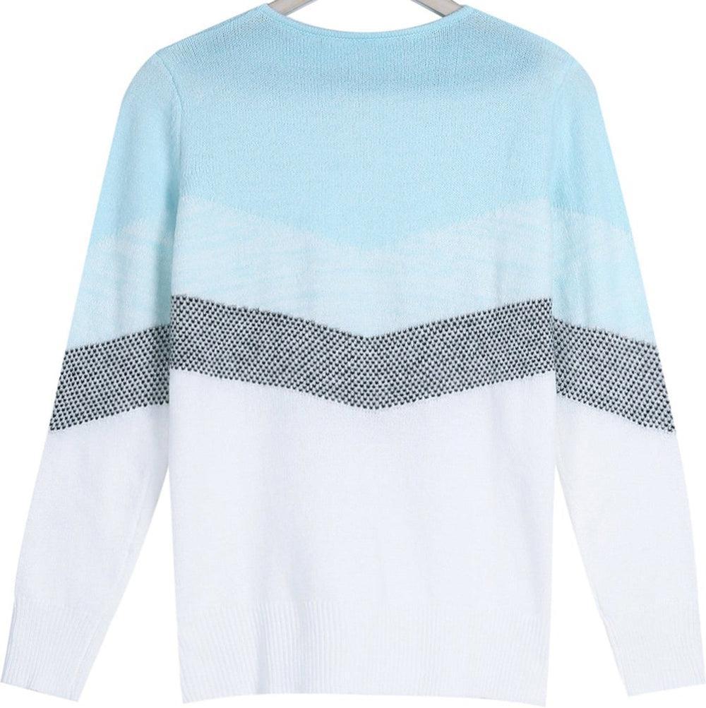 Blue Skies Chevron Zipper Sweater