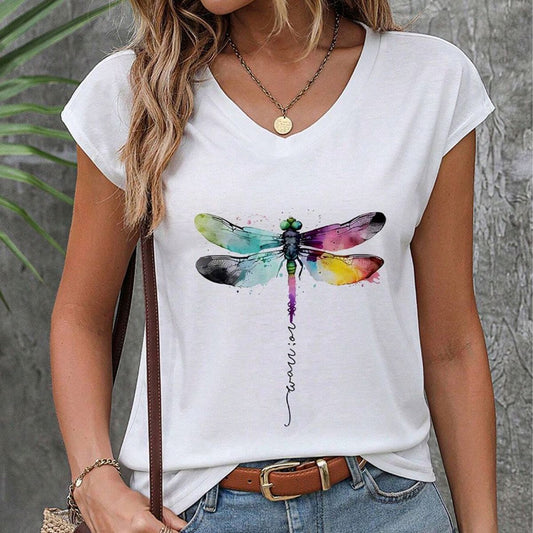 Comfy White V-Neck Short Sleeve Top