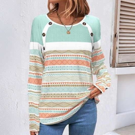 Breezy Round Neck Long Sleeve Sweater