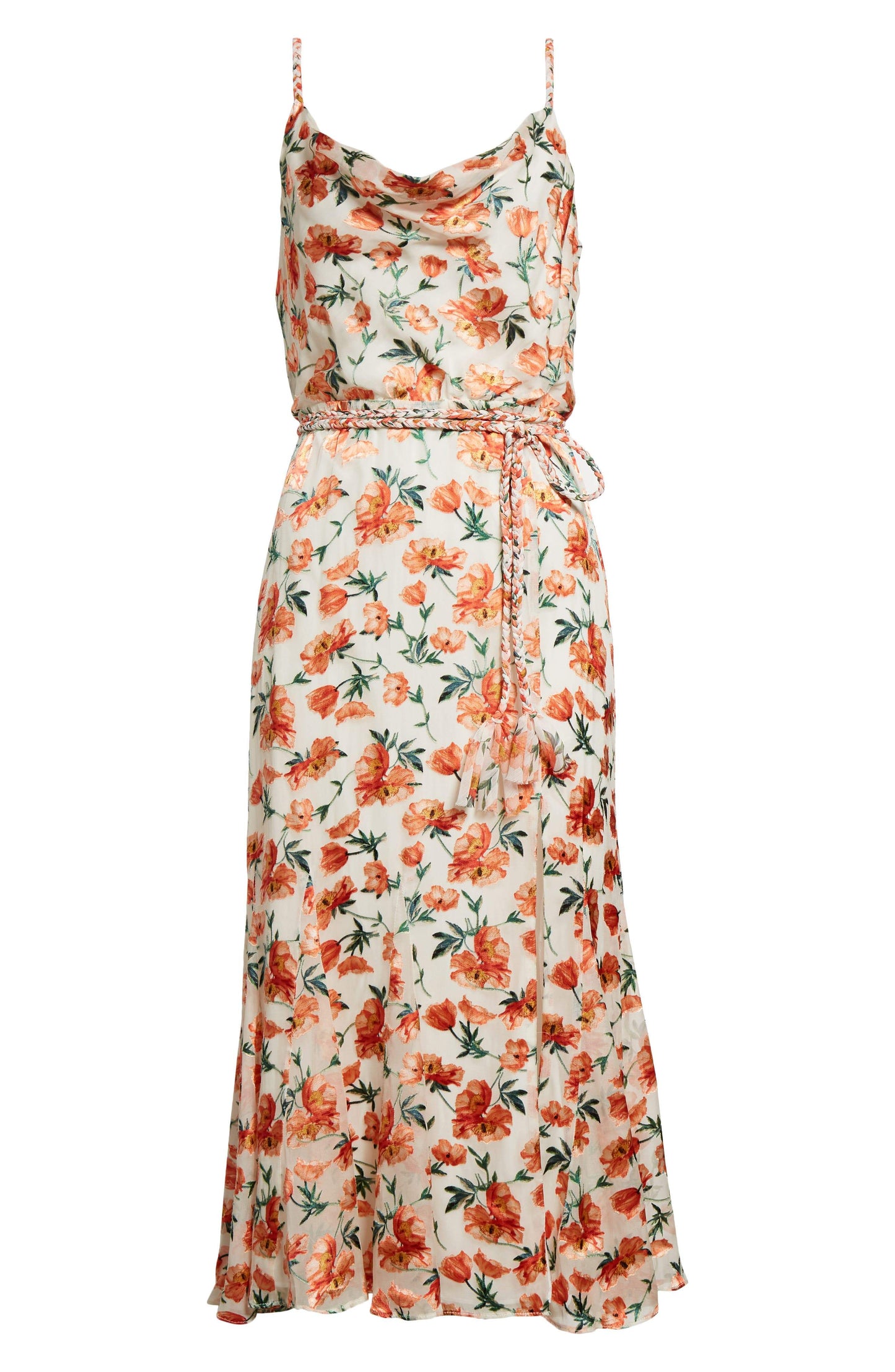 Sleeveless Floral-Print Midi Dress