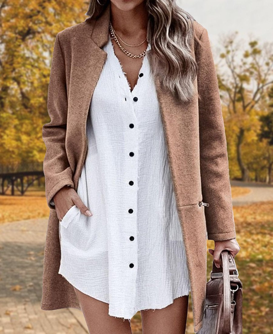 Stylish Long Sleeve Stand Collar Coat (Thanksgiving Specials✔️)