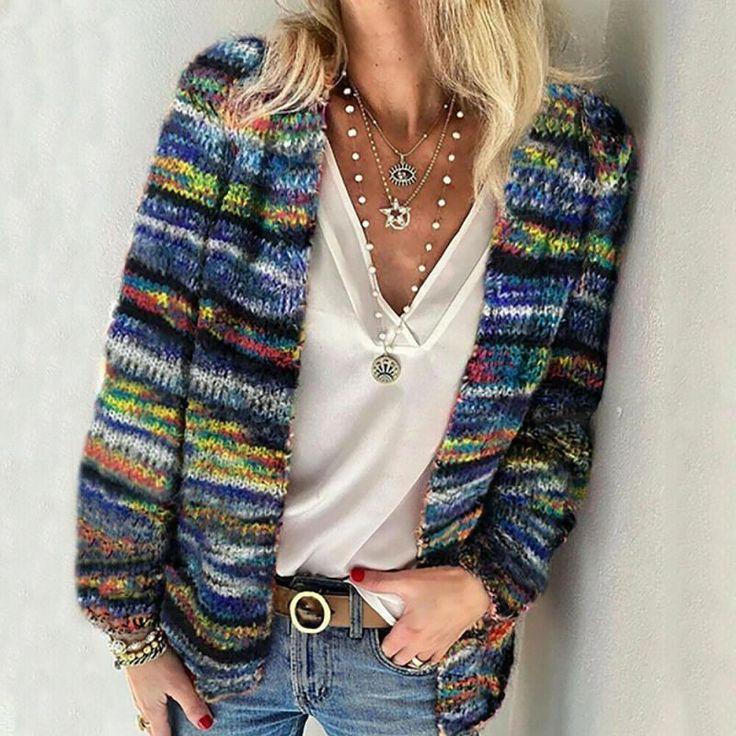 Modern Collarless Long Sleeve Cardigan