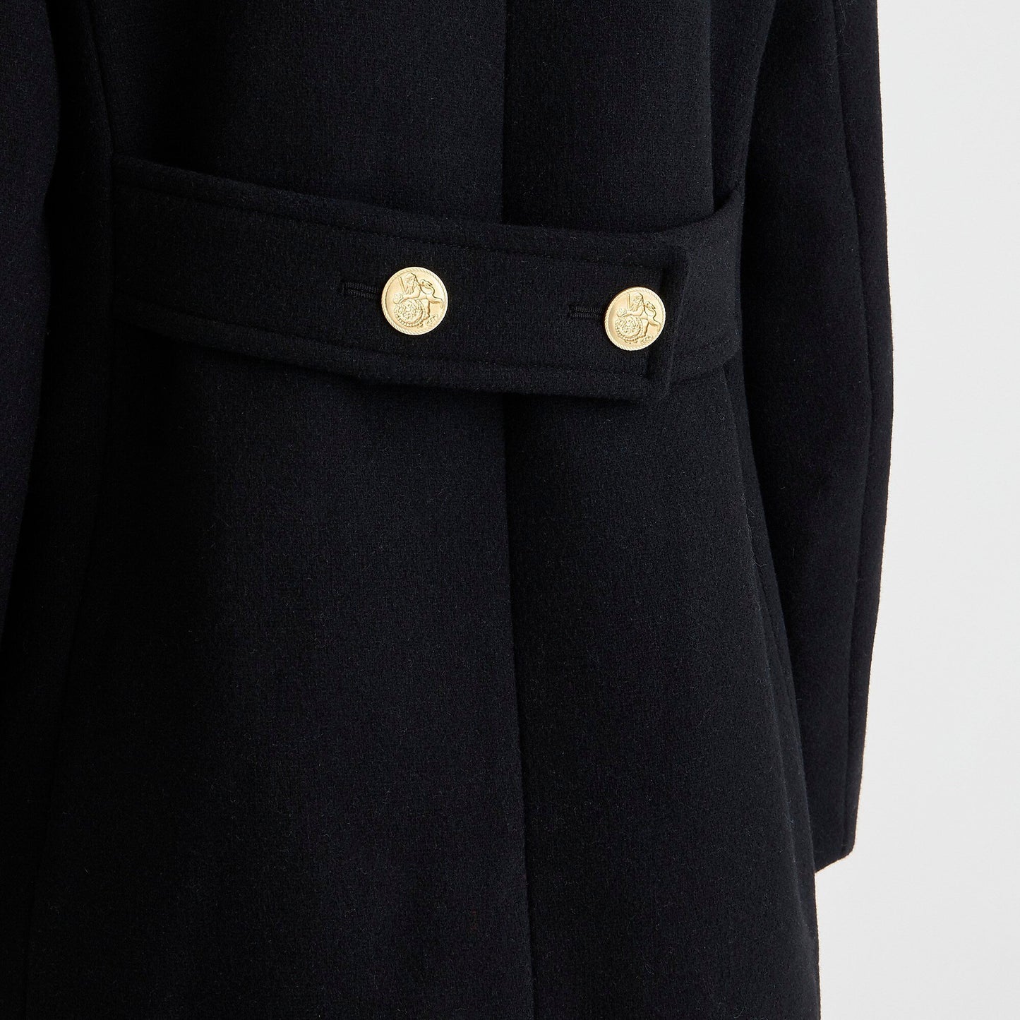 Wool Blend Long Sleeve Side Pocket Coat