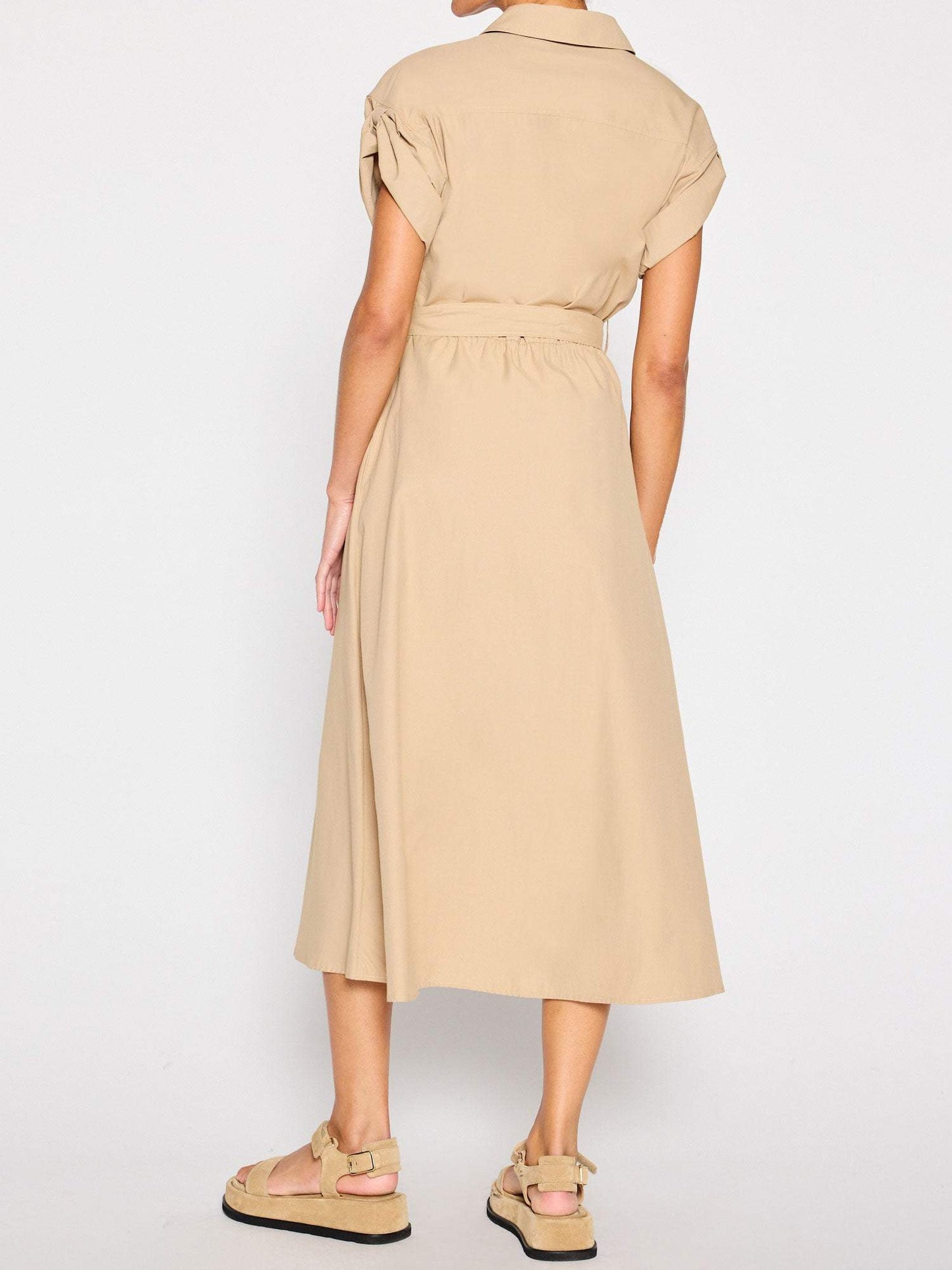 Modern Plain Collared Maxi Dress