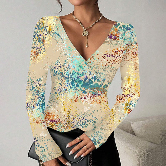 Gorgeous V-Neck Long Sleeve Top