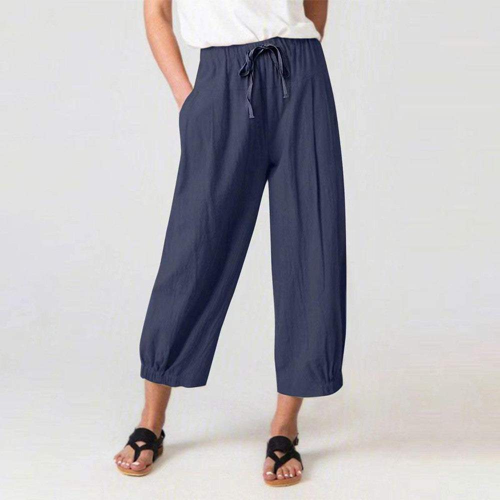 Marineblaue Hose mit Seitentaschen 