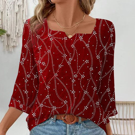 Showy Red Long Sleeve Top