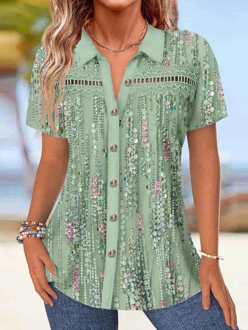 Fresh Green Short Sleeve Top