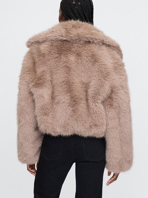 Cropped Faux Fur Jacket