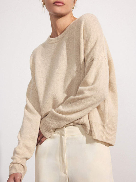 Apricot Long Sleeve Plain Sweater