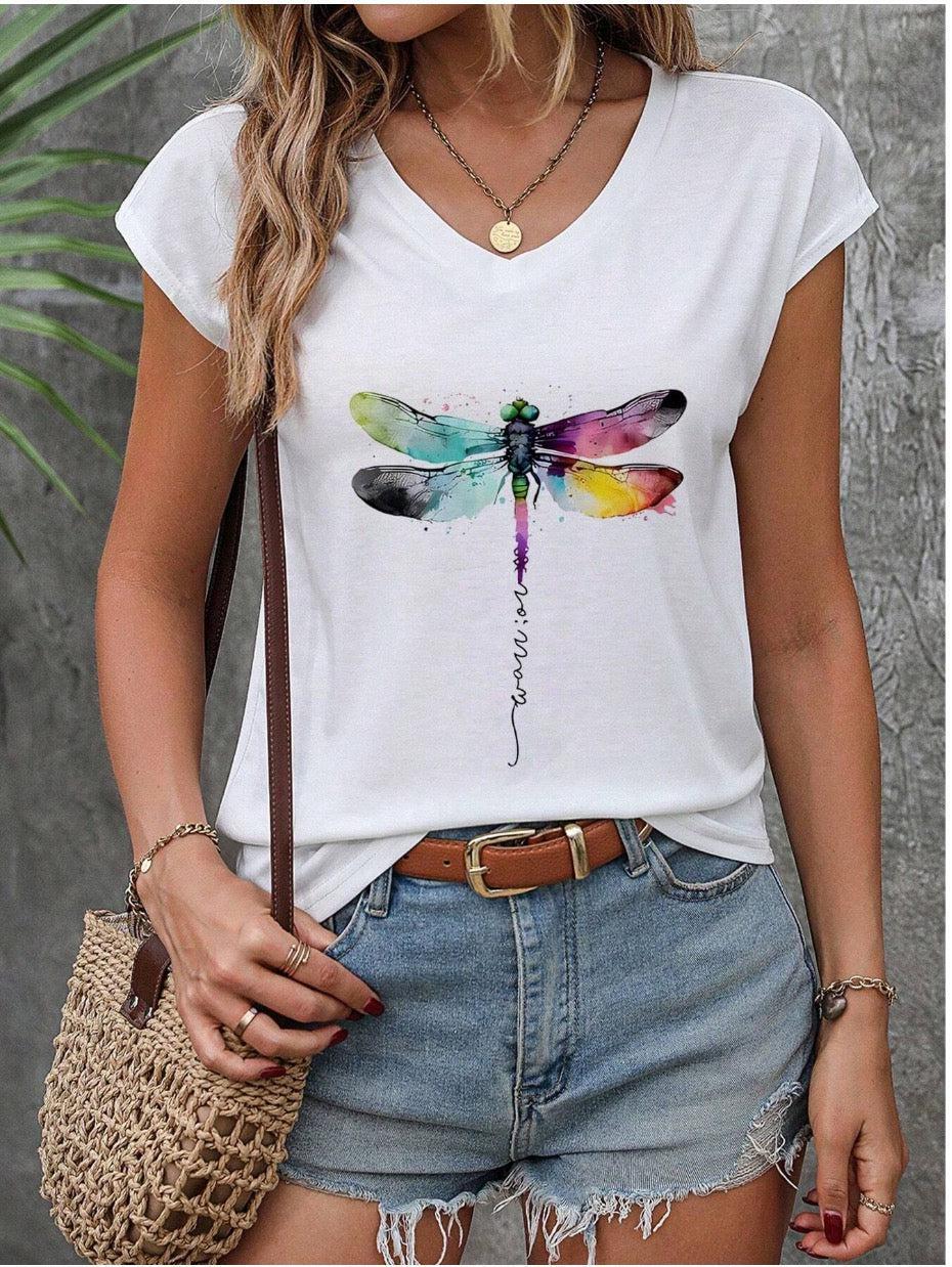 Comfy White V-Neck Short Sleeve Top