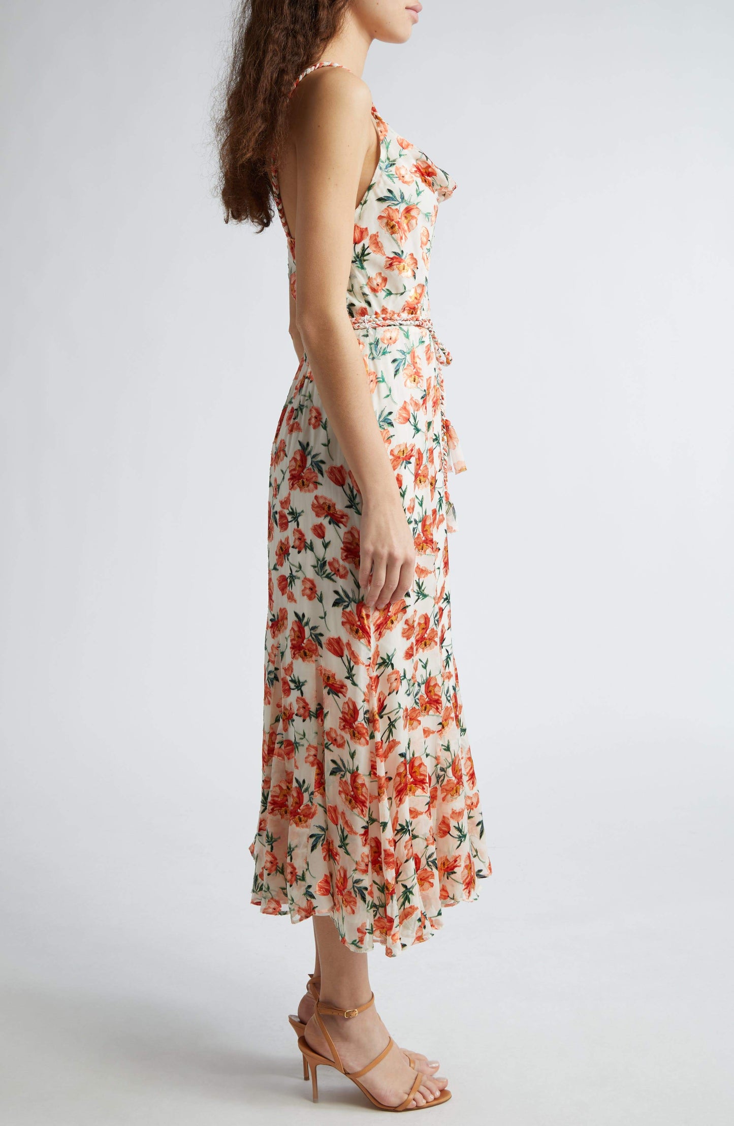 Sleeveless Floral-Print Midi Dress