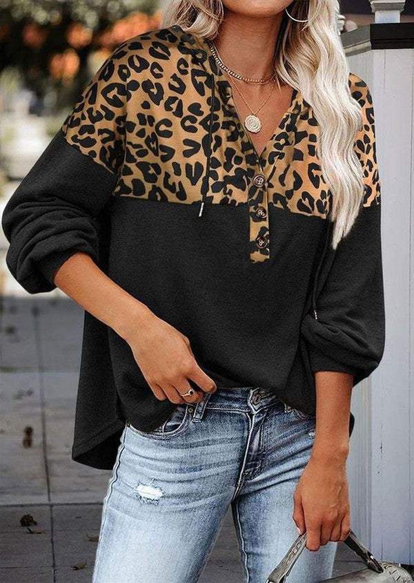 Dreamy Leopard Print Long Sleeve Top