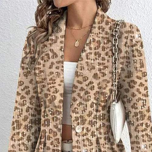 Gold Leopard Long Sleeve Outerwear