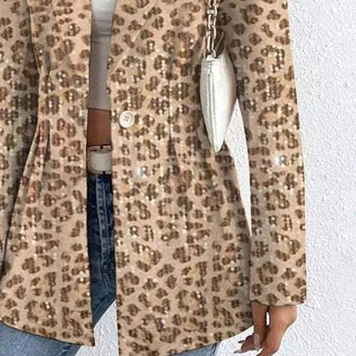 Gold Leopard Long Sleeve Outerwear