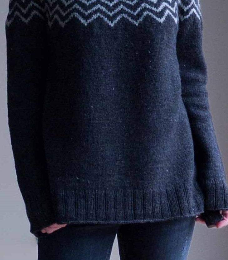 Popular Blue High Neck Long Sleeve Sweater