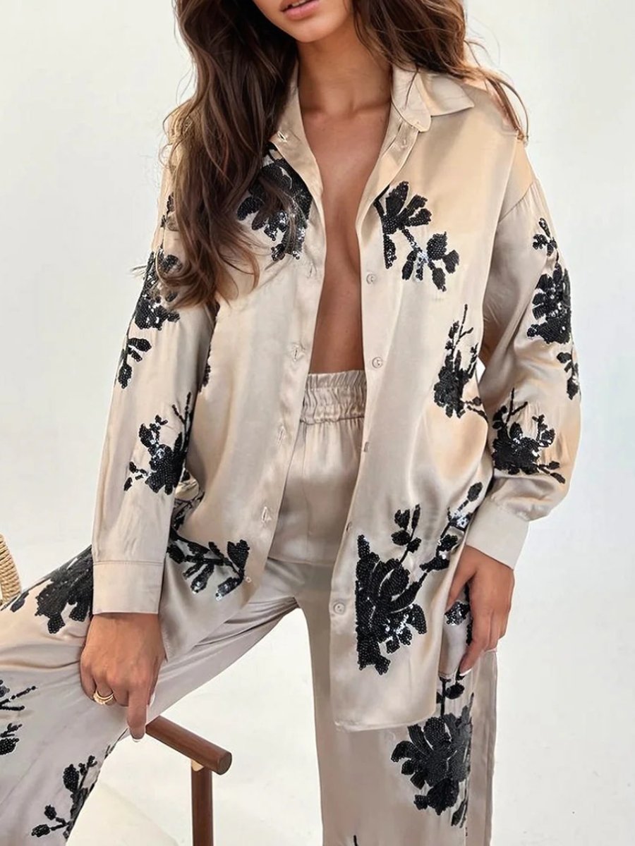 Loose Printed Fashionable Two Piece Set