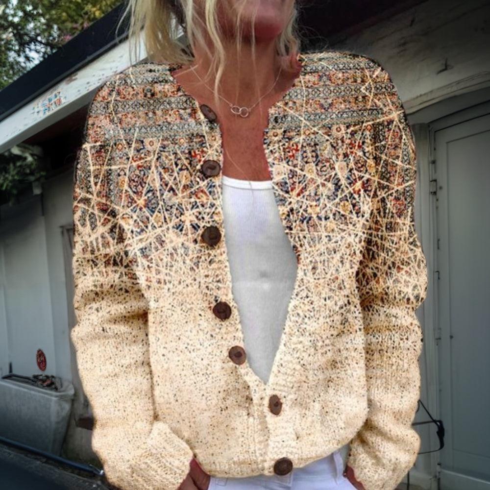 Baggy Beige Long Sleeve Cardigan