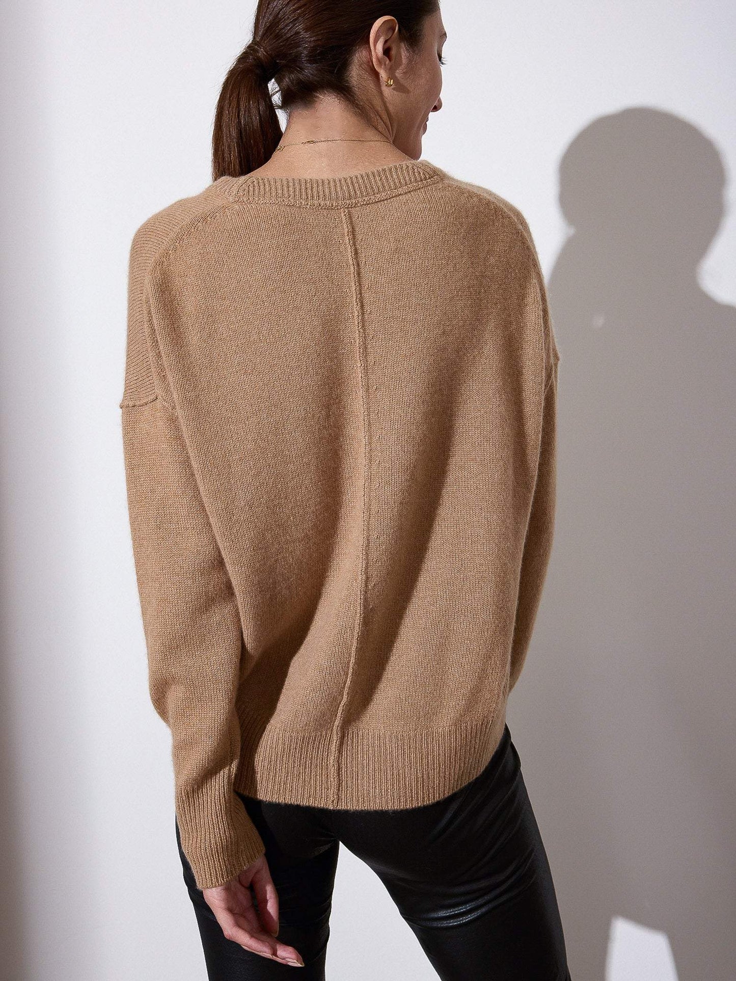 Apricot Long Sleeve Plain Sweater