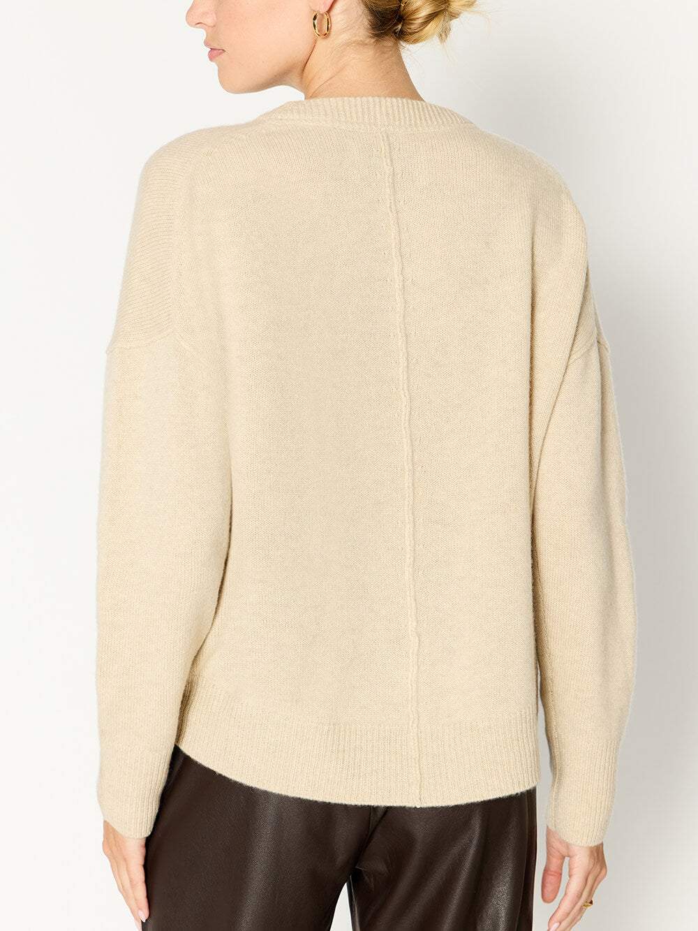 Apricot Long Sleeve Plain Sweater