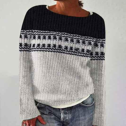 Classy Round Neck Long Sleeve Sweater