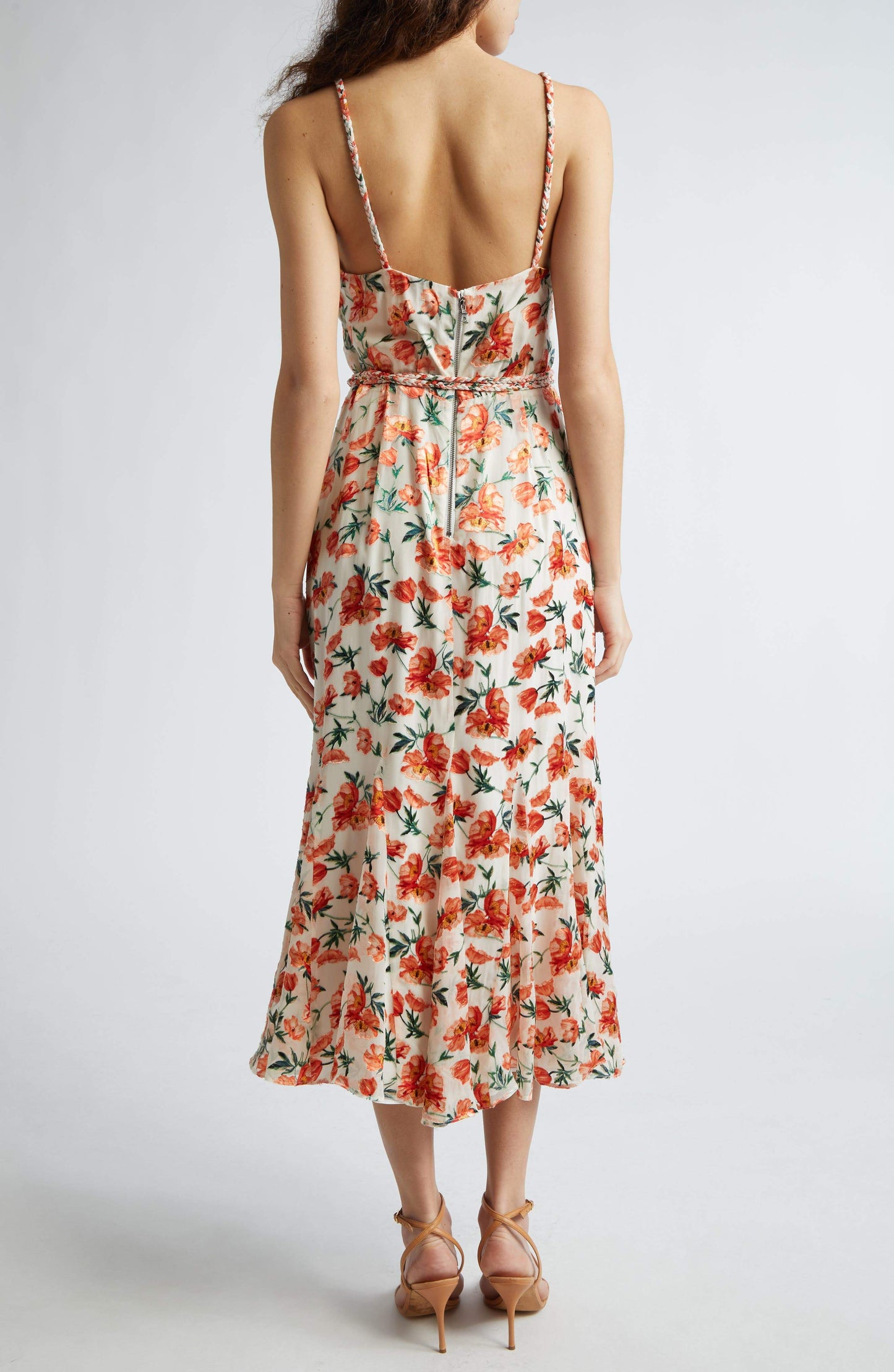 Sleeveless Floral-Print Midi Dress