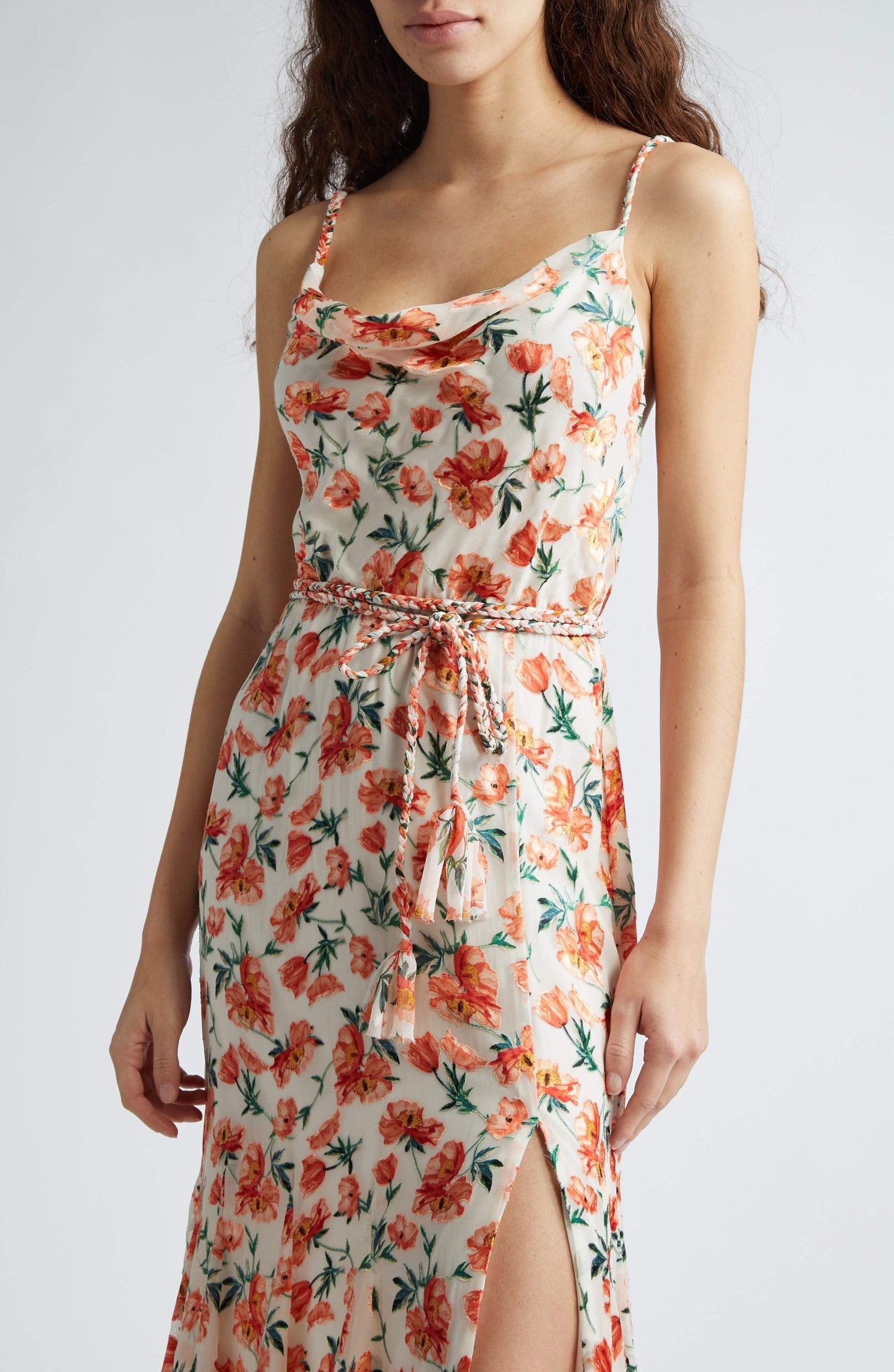 Sleeveless Floral-Print Midi Dress