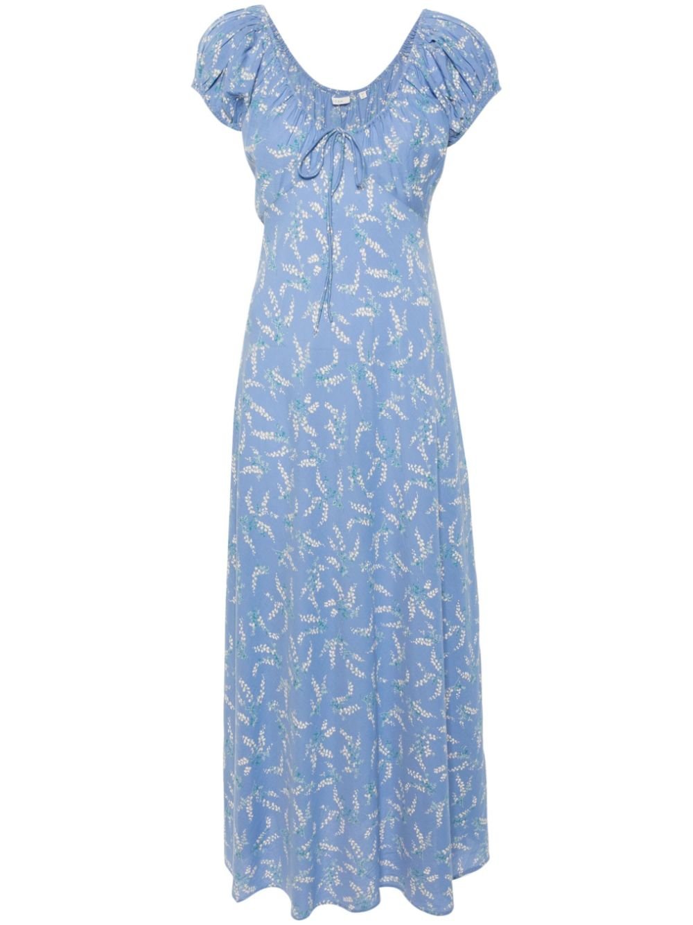 Blue Sofi Floral-Print Maxi Dress