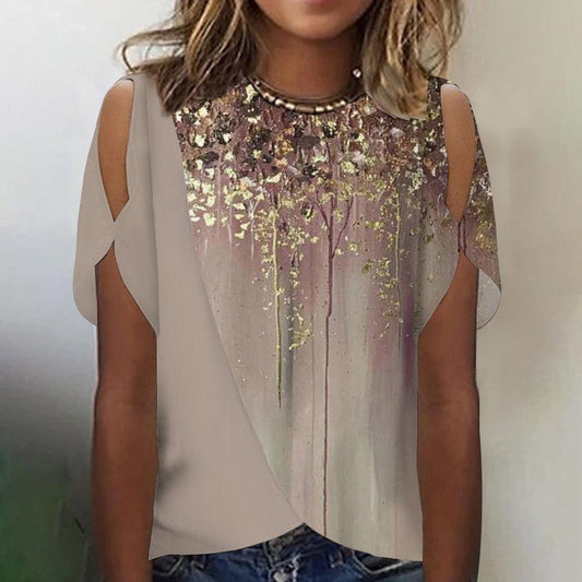 Stylish Champagne Split Sleeve Top