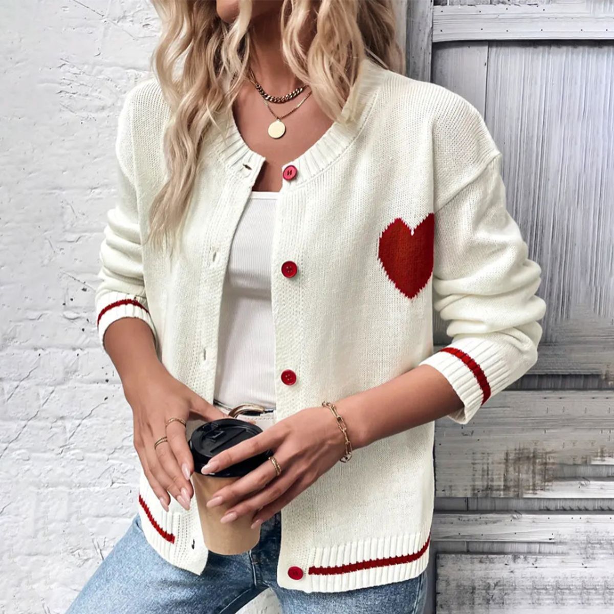 Comfy Round Neck Long Sleeve Cardigan